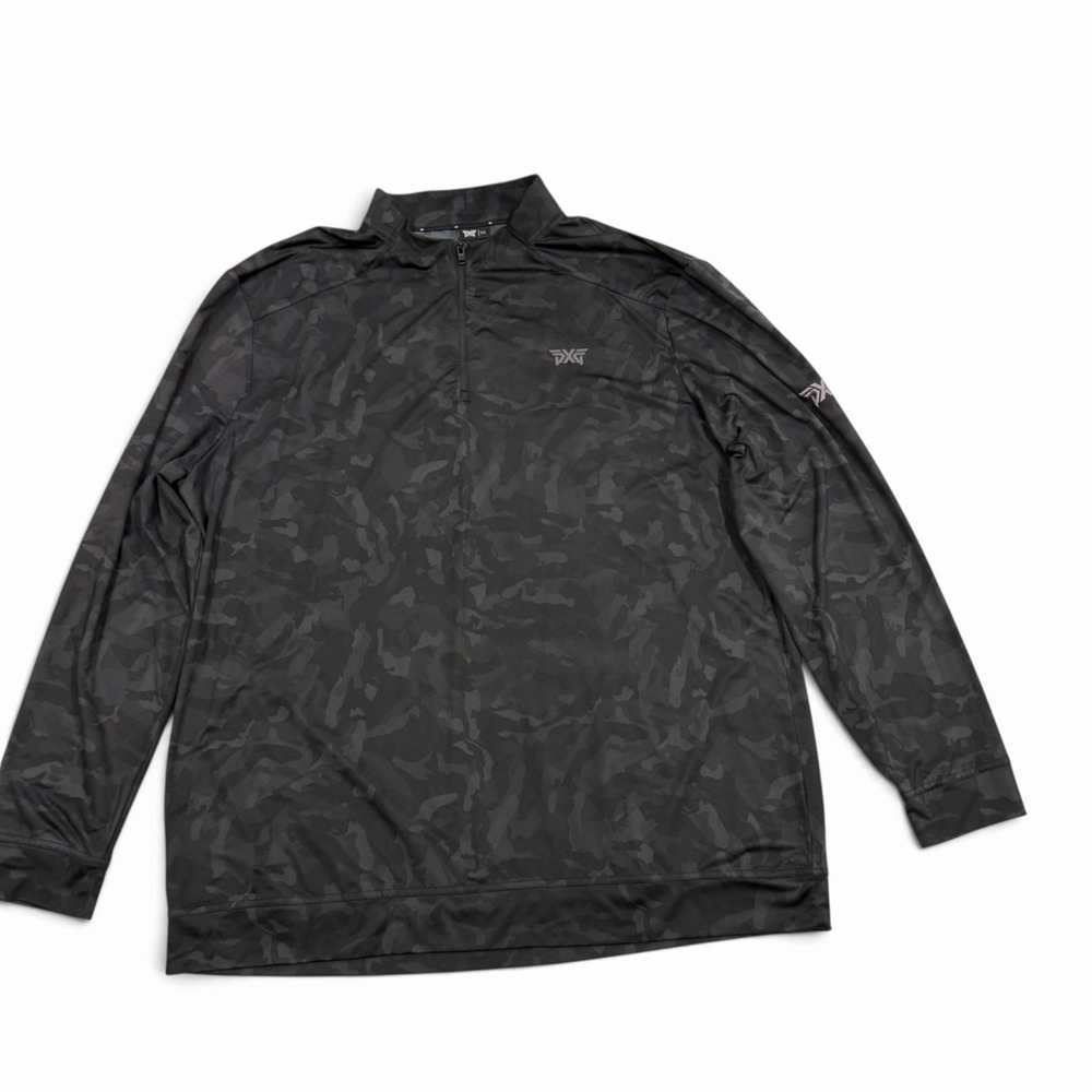 PXG Black Camo 1/4 Quarter Zip Mens XXL Pullover Long Sleeve Golf Shirt Stretch